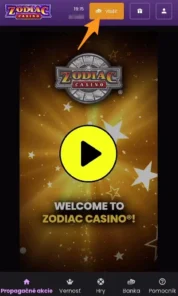 Krok 1_Vklad 1 € do Zodiac Casino